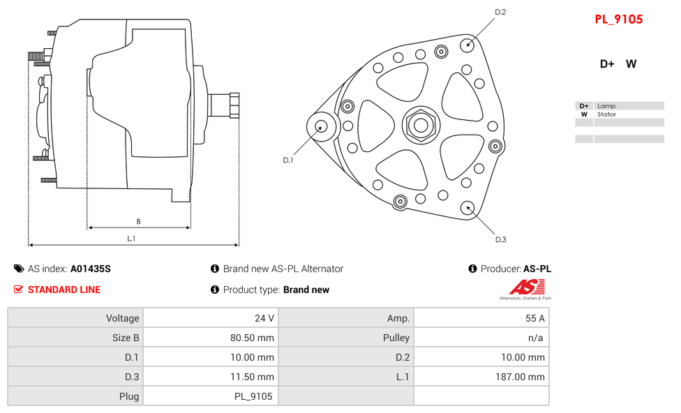 Brand new AS-PL Alternator