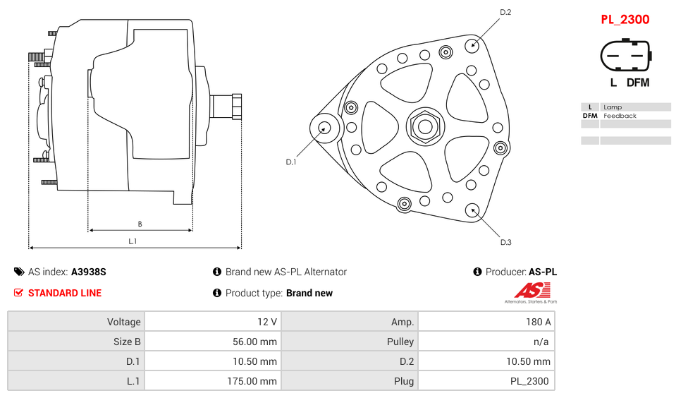 Brand new AS-PL Alternator
