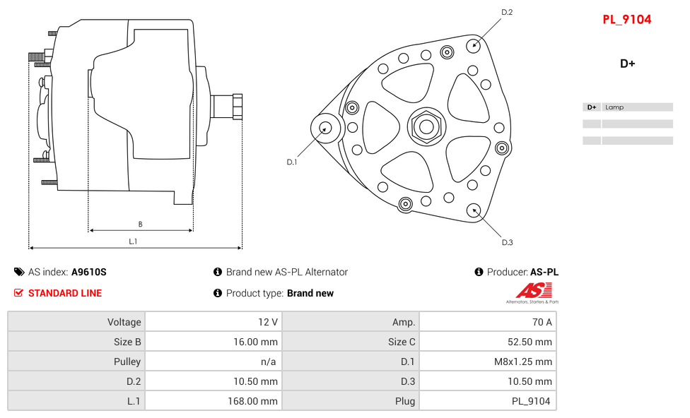 Brand new AS-PL Alternator