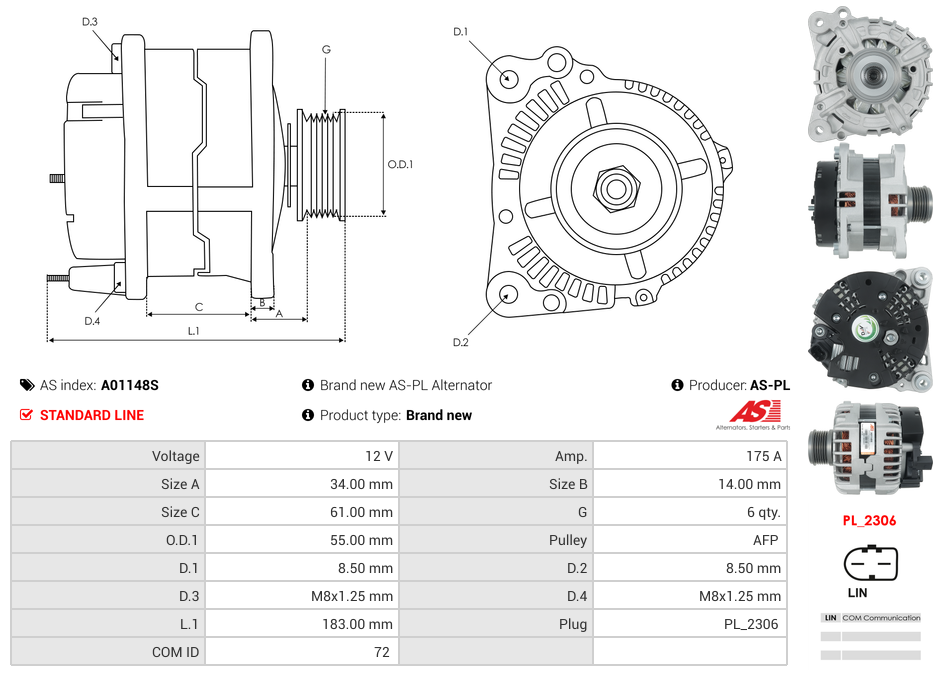 Brand new AS-PL Alternator