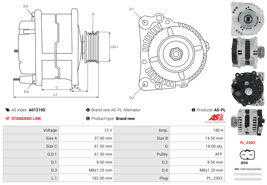 Brand new AS-PL Alternator