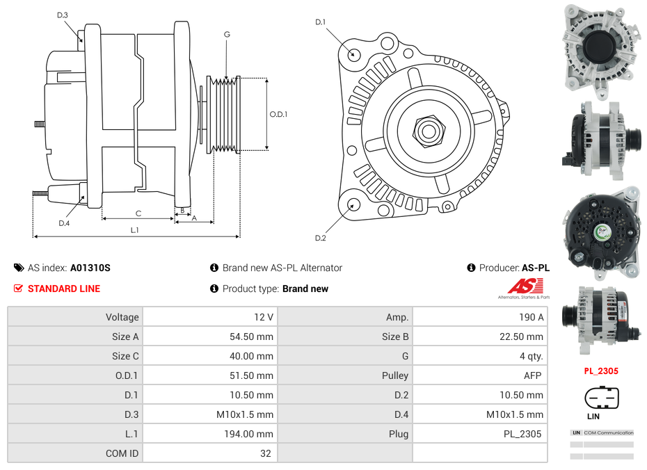 Brand new AS-PL Alternator