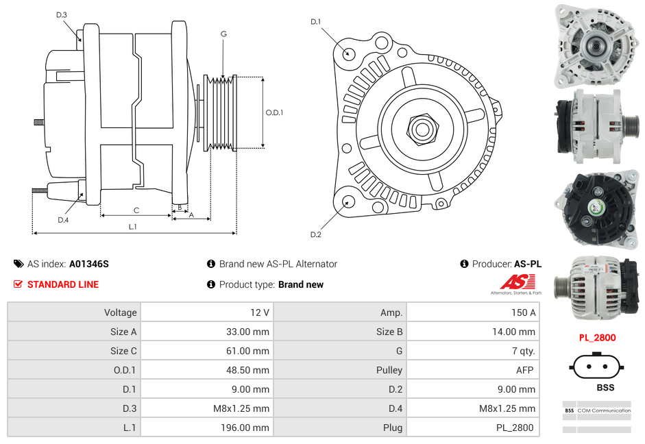 Brand new AS-PL Alternator