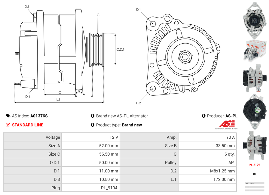 Brand new AS-PL Alternator