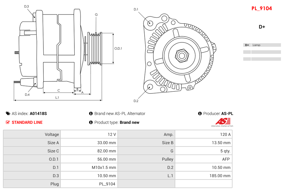 Brand new AS-PL Alternator