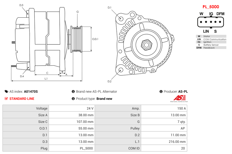 Brand new AS-PL Alternator