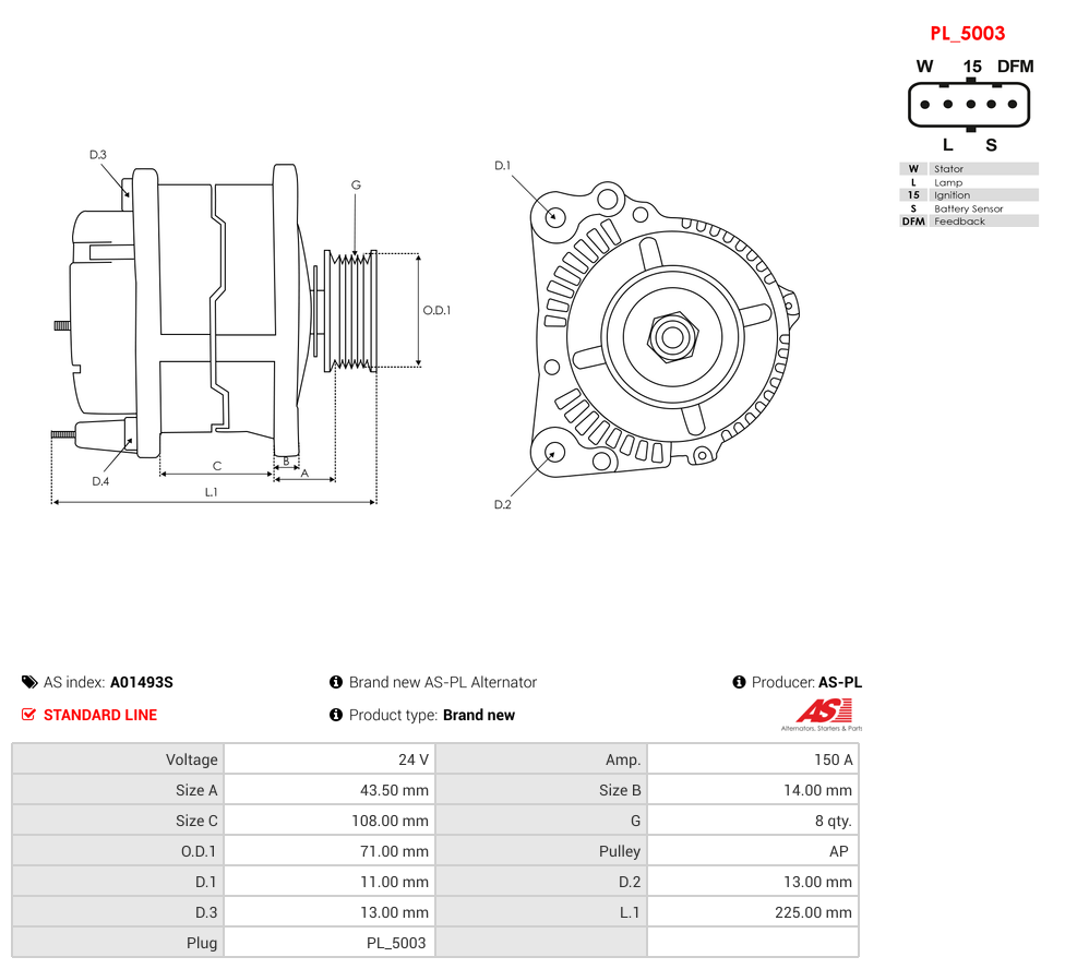Brand new AS-PL Alternator