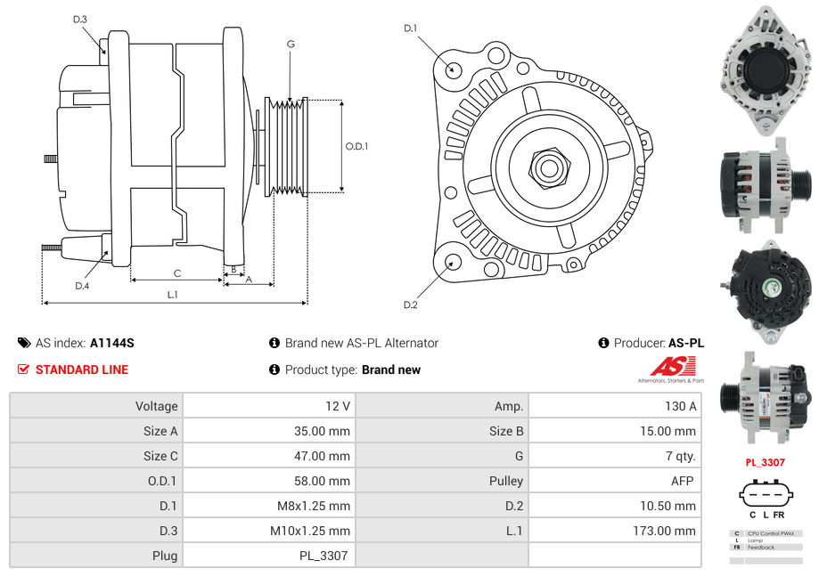 Brand new AS-PL Alternator