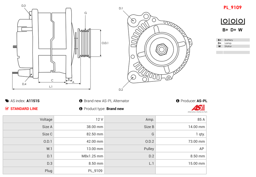 Brand new AS-PL Alternator