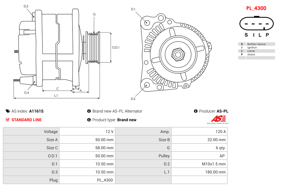 Brand new AS-PL Alternator