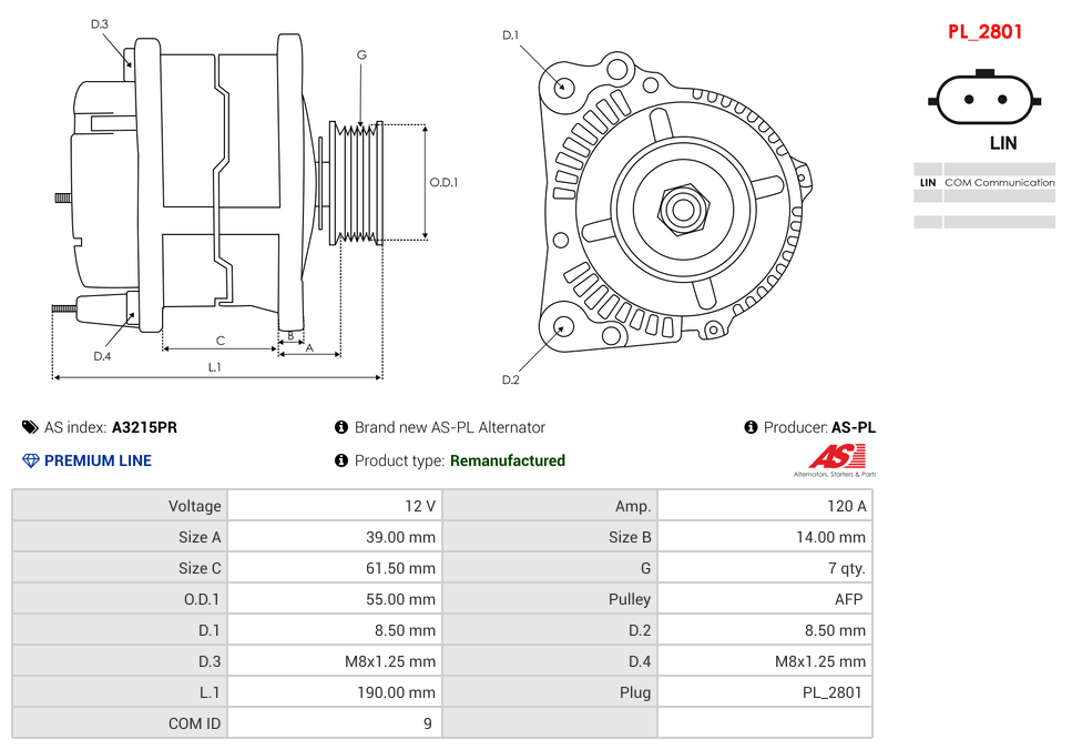 Brand new AS-PL Alternator