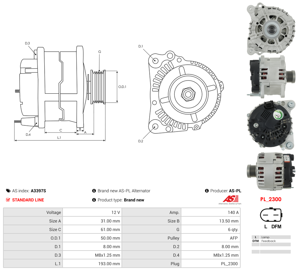 Brand new AS-PL Alternator