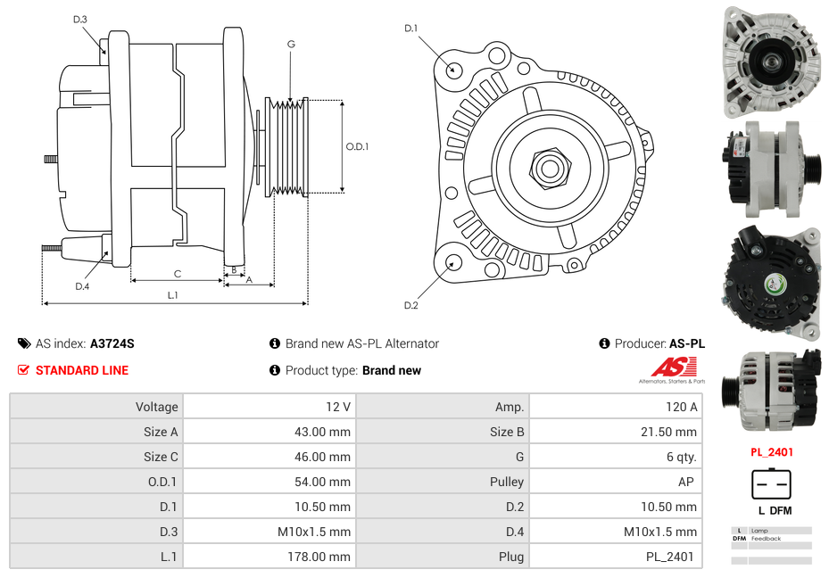 A3724S AS-PL CITROEN Berlingo 1.6; Berlingo 1.6; Berlingo 1.6 HDi 75; Berlingo 1.6 HDi 7