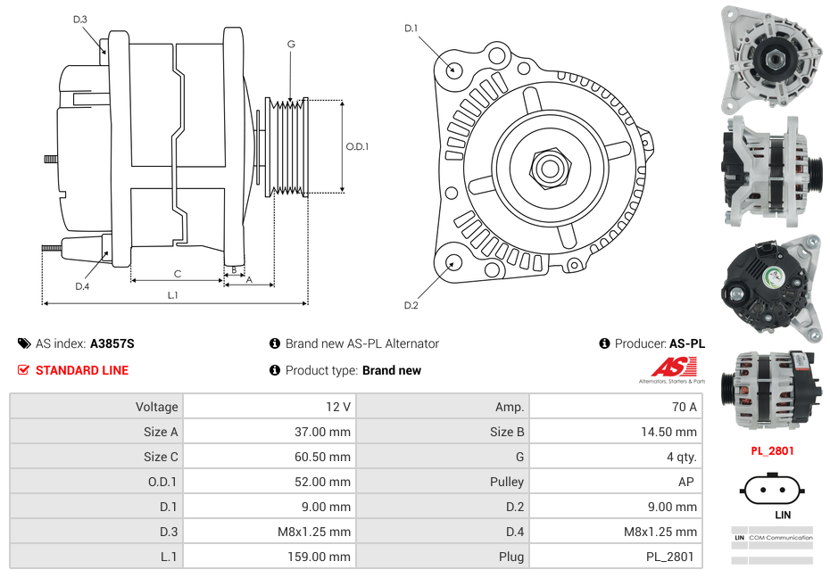 Brand new AS-PL Alternator