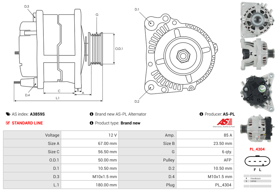Brand new AS-PL Alternator