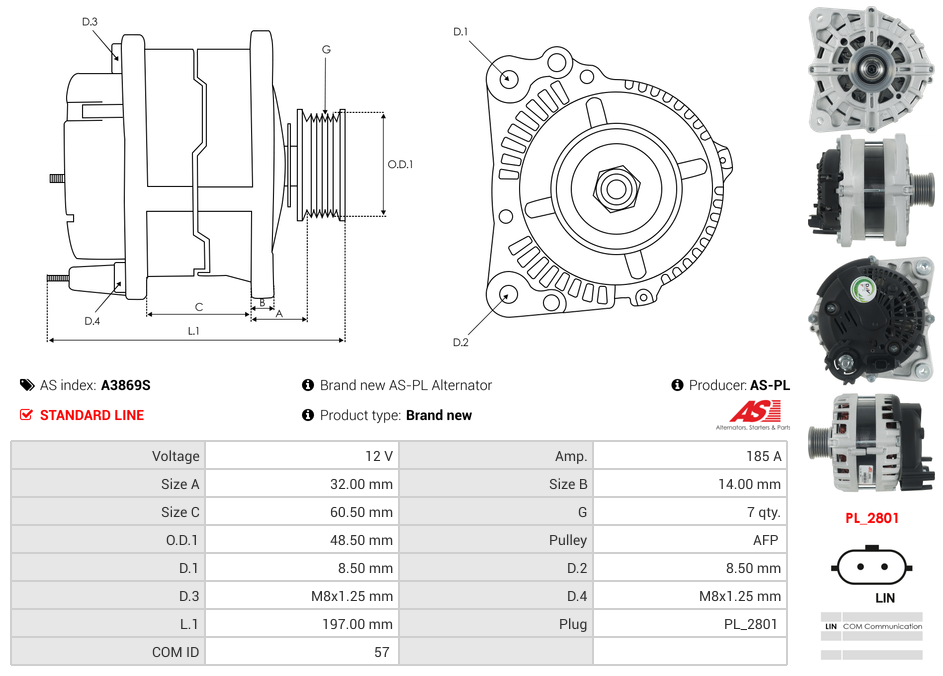 Brand new AS-PL Alternator