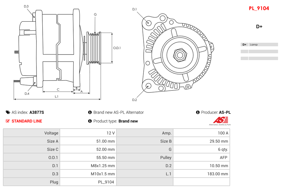 Brand new AS-PL Alternator