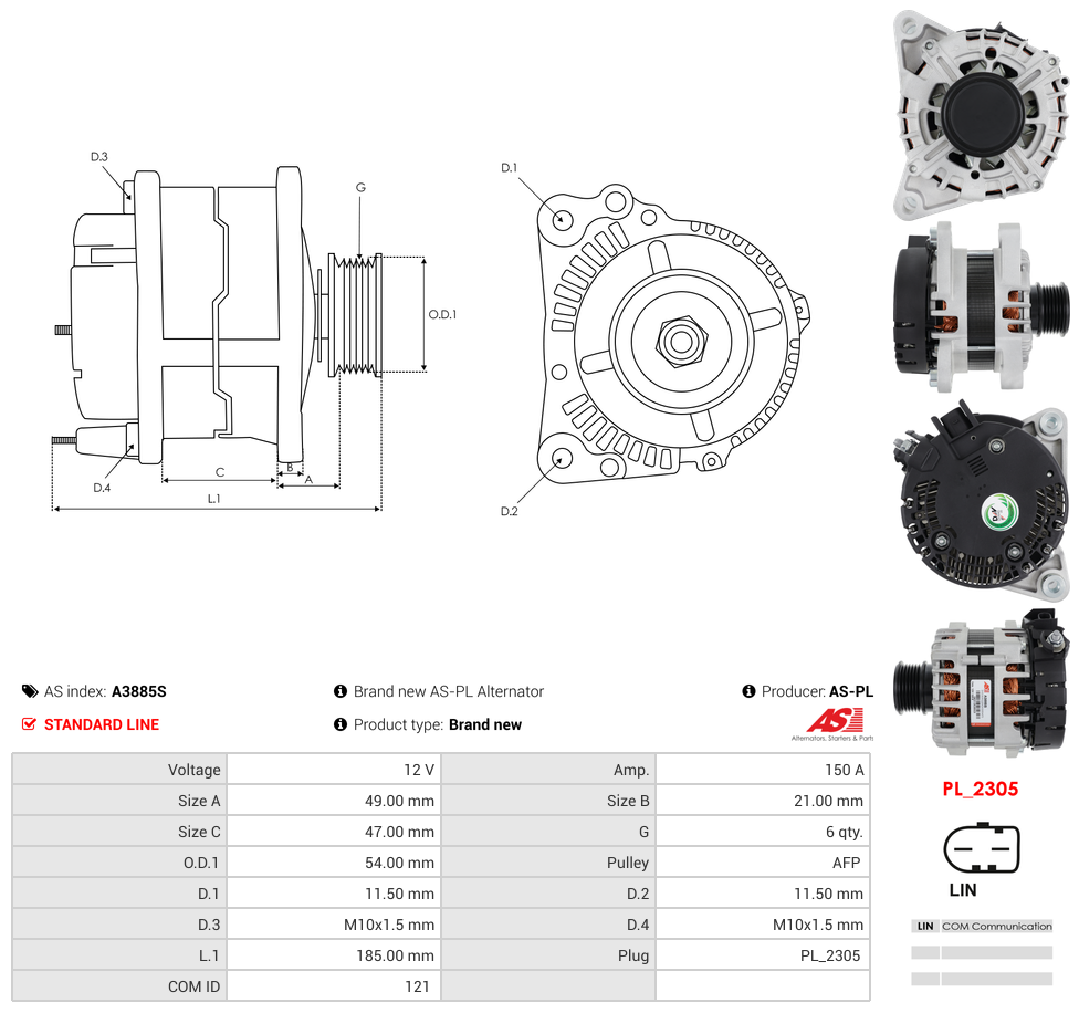 Brand new AS-PL Alternator