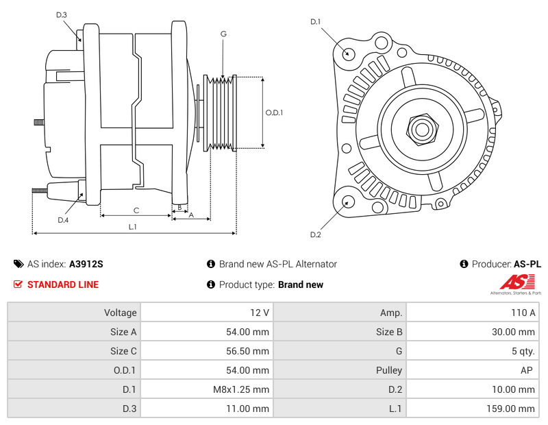 Brand new AS-PL Alternator