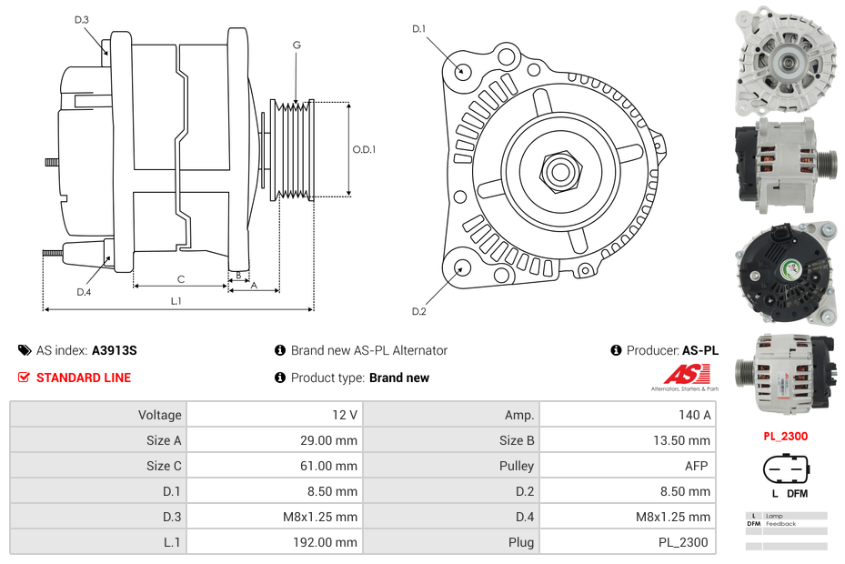 Brand new AS-PL Alternator