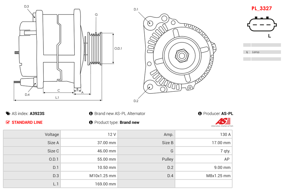 Brand new AS-PL Alternator