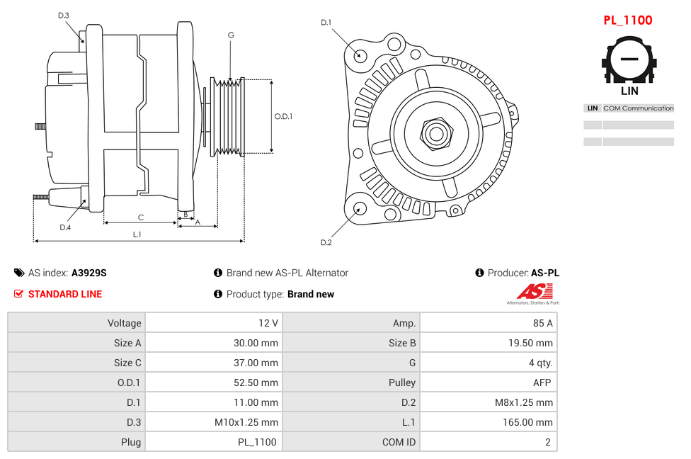Brand new AS-PL Alternator