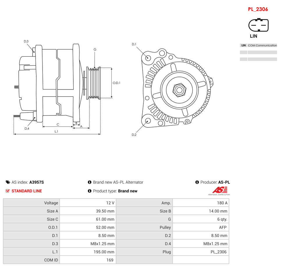 Brand new AS-PL Alternator