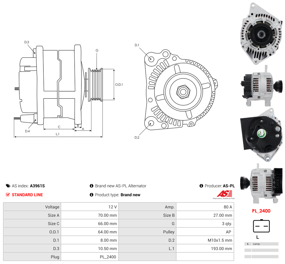 Brand new AS-PL Alternator