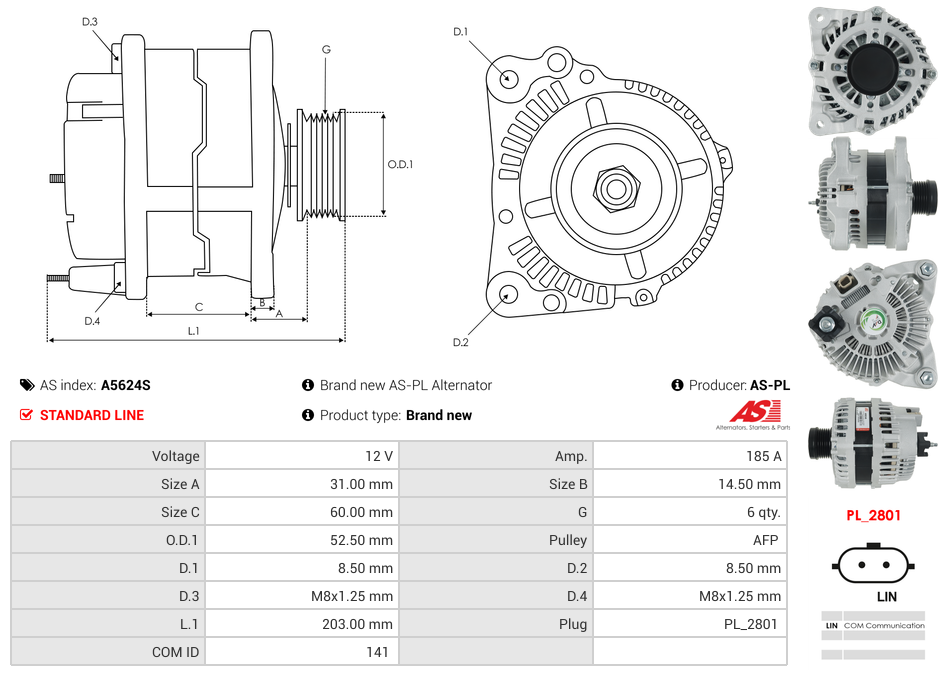 Brand new AS-PL Alternator
