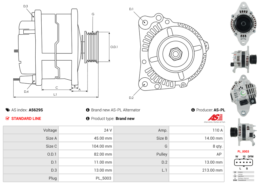 Brand new AS-PL Alternator