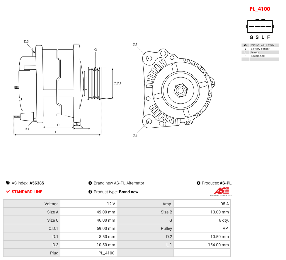 Brand new AS-PL Alternator