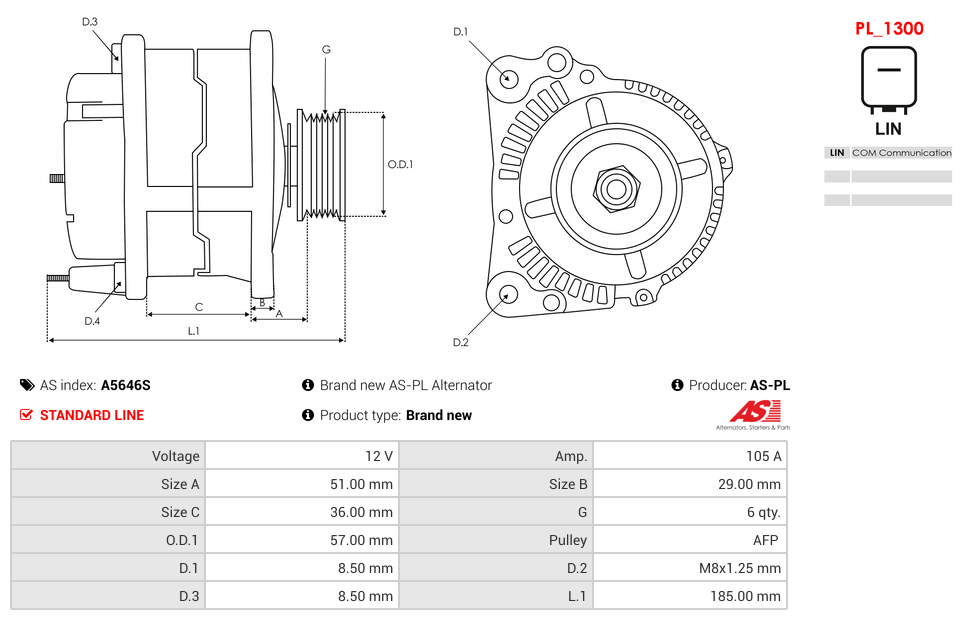 Brand new AS-PL Alternator