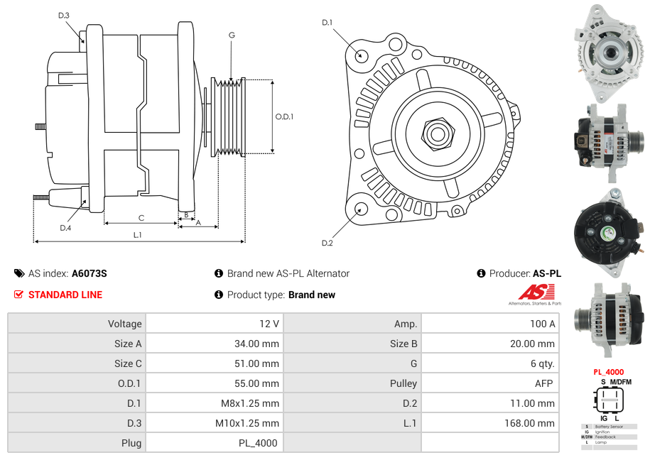 Brand new AS-PL Alternator