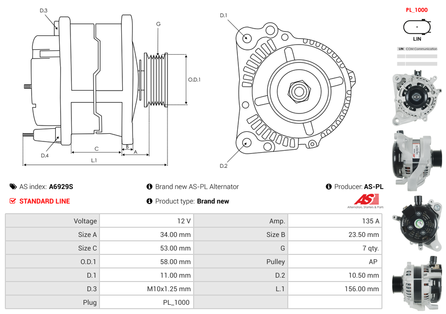 Brand new AS-PL Alternator
