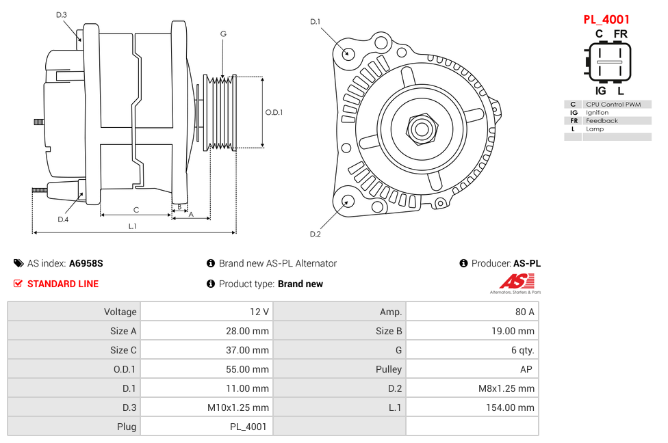 Brand new AS-PL Alternator