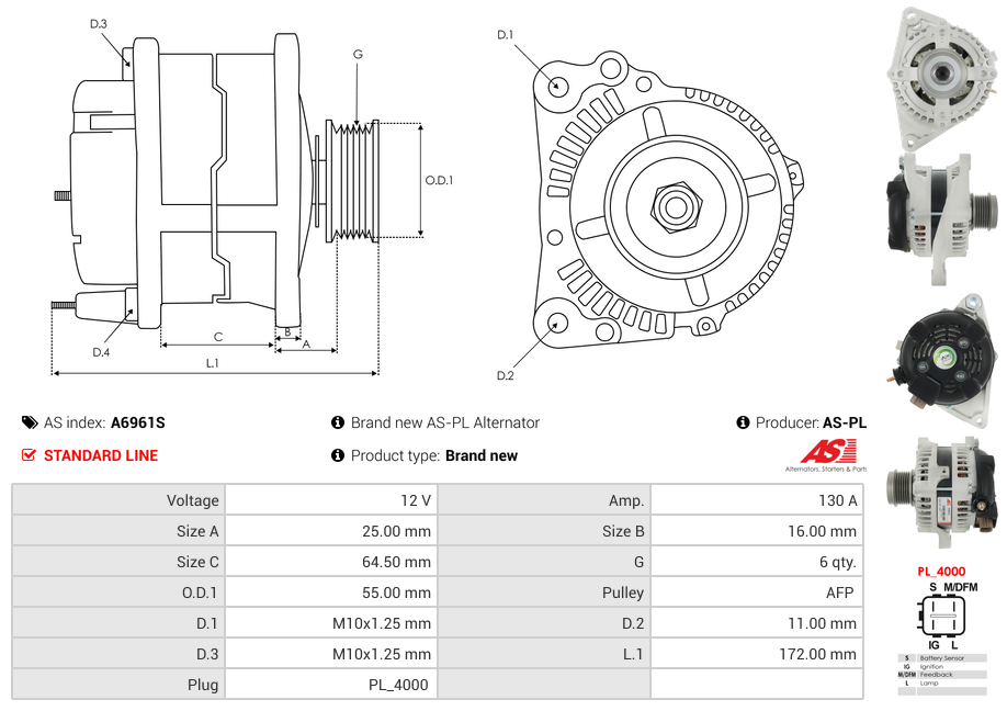 Brand new AS-PL Alternator