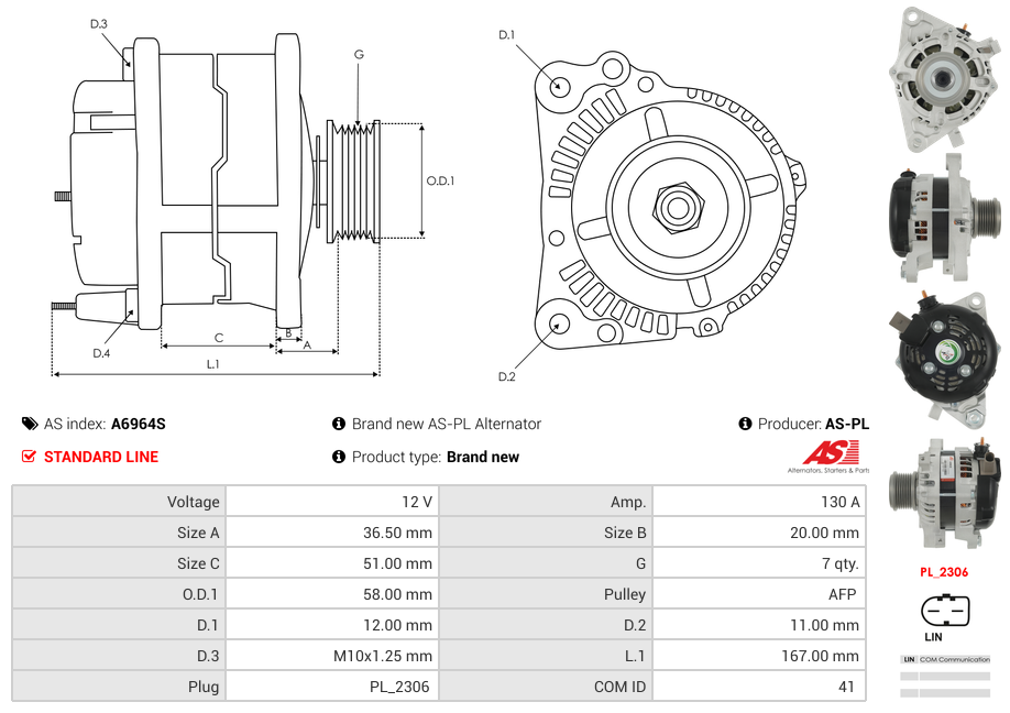 Brand new AS-PL Alternator
