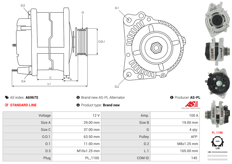 Brand new AS-PL Alternator