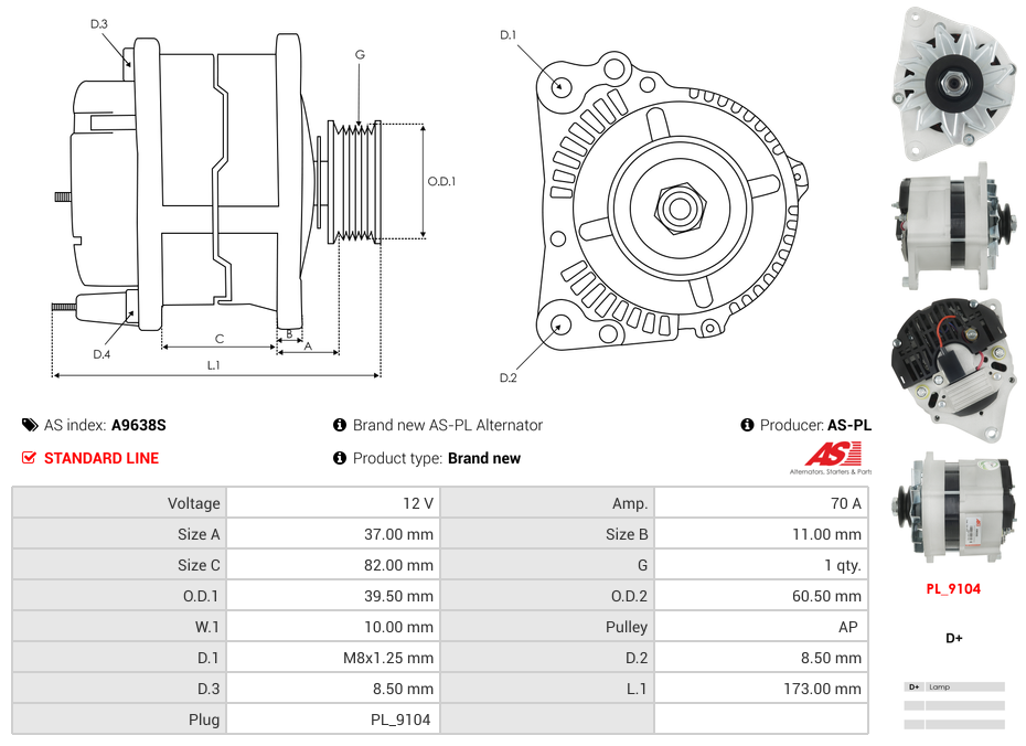 Brand new AS-PL Alternator