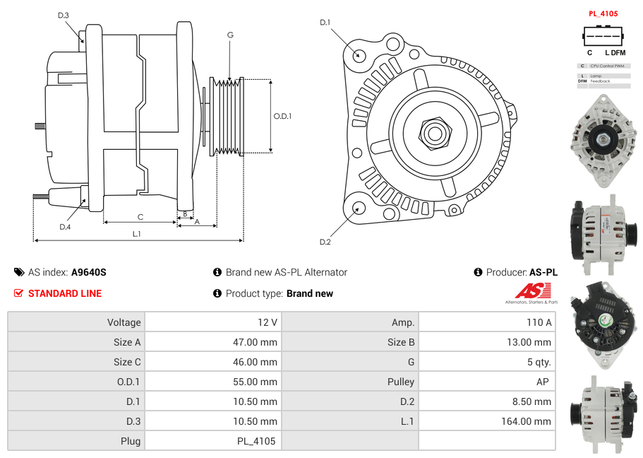 Brand new AS-PL Alternator