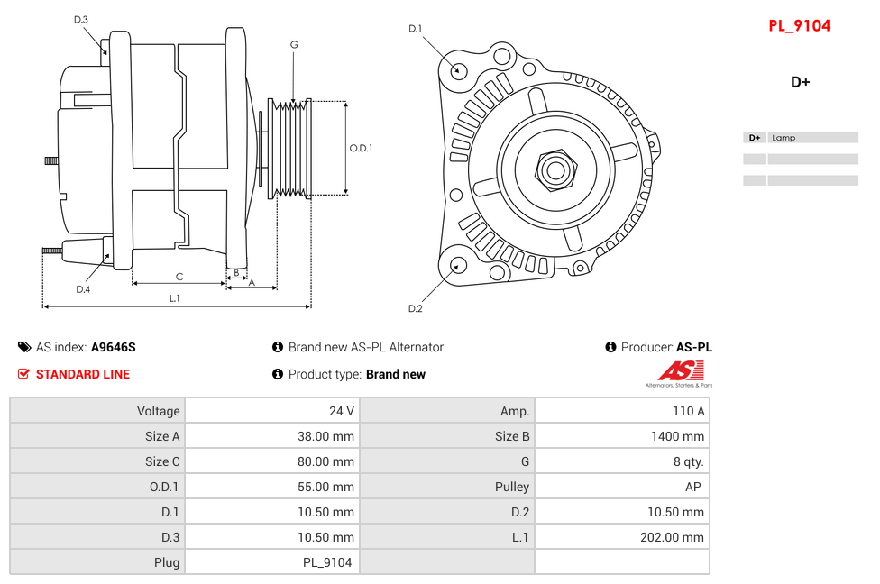 Brand new AS-PL Alternator