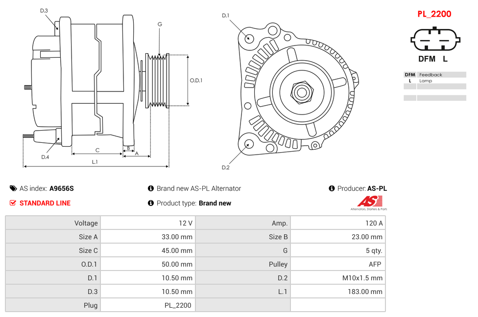 Brand new AS-PL Alternator