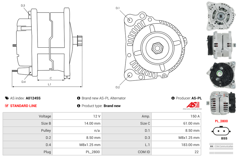 Brand new AS-PL Alternator