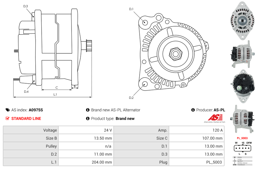 Brand new AS-PL Alternator