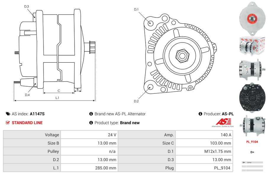 Brand new AS-PL Alternator