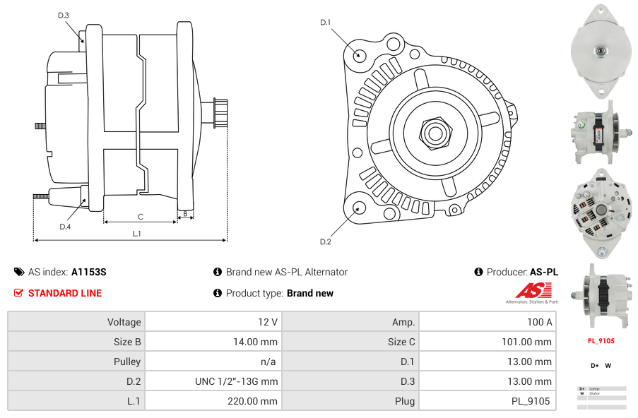 Brand new AS-PL Alternator