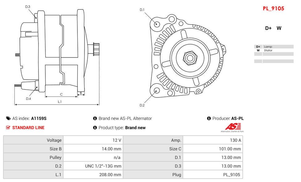Brand new AS-PL Alternator