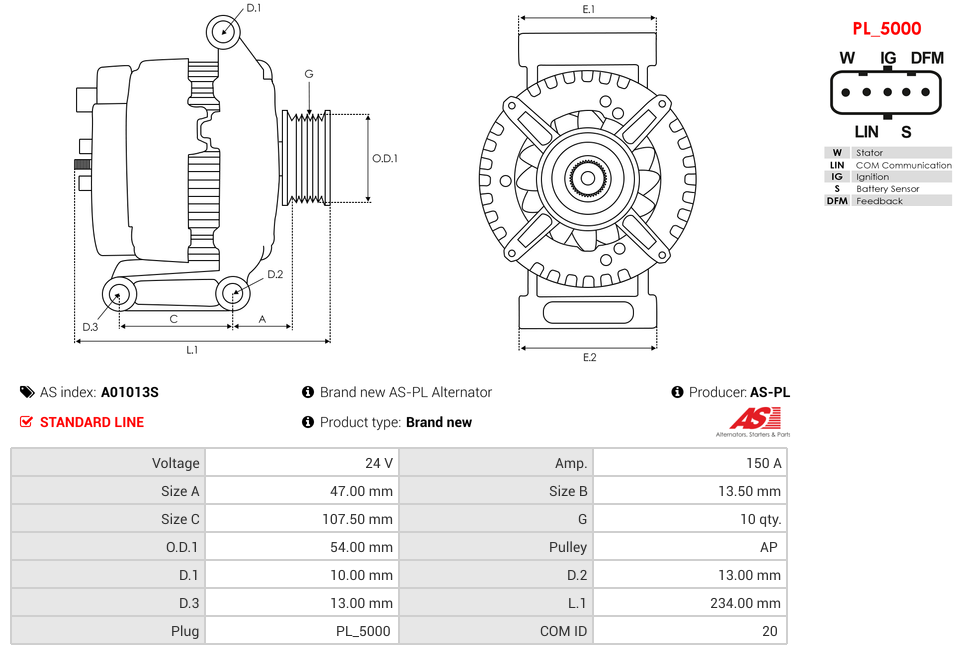 Brand new AS-PL Alternator
