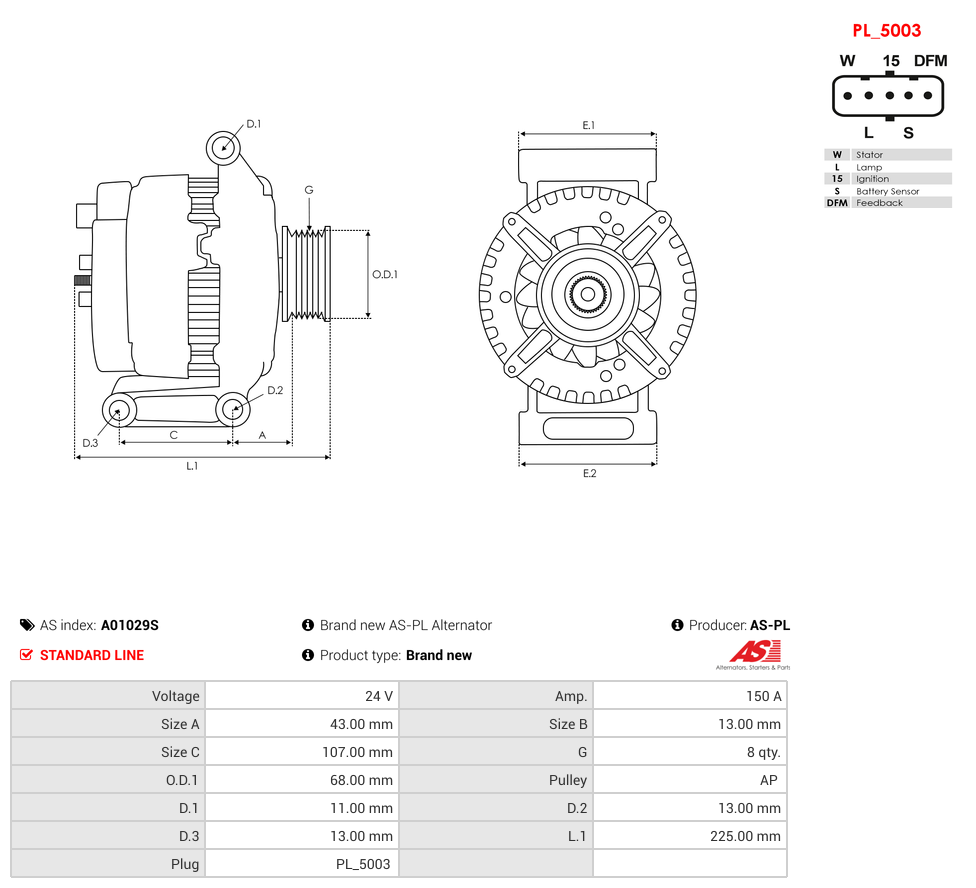 Brand new AS-PL Alternator