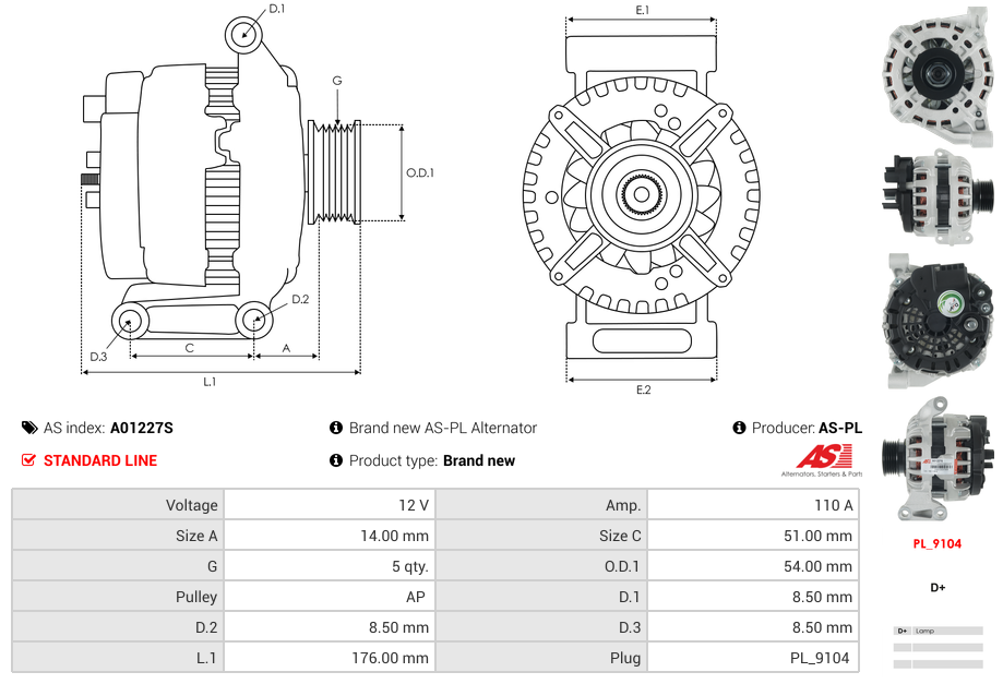 Brand new AS-PL Alternator